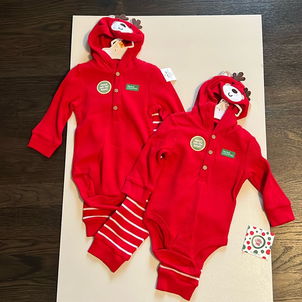 LITTLE ME First Christmas outfits..size 9mos and 12 mos.